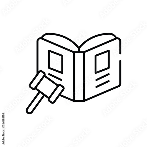 Law Book vector icon stock illustration