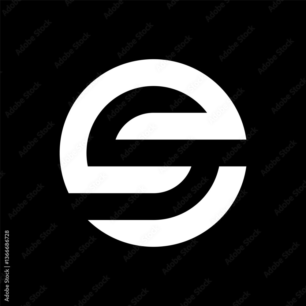 Obraz premium Letter ES or SE creative circle monogram logo
