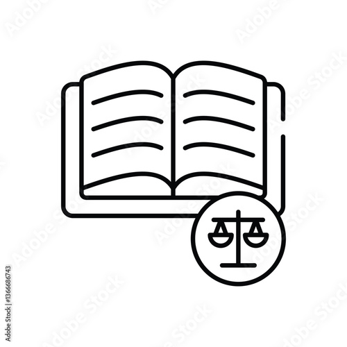 Education Law vector icon stock illustration