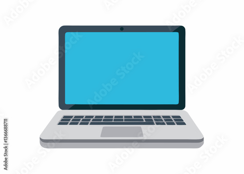 Modern Laptop Vector Illustration - Clipart, Line Art & Cartoon Graphics, High-quality modern laptop vector illustration, perfect for clipart, line art, and digital designs.