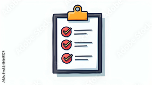  Clipboard Award: Checkmarks and Ribbon Icon 