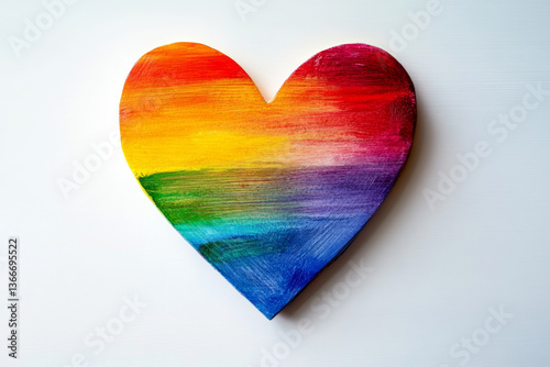 simple rainbow heart on white background
