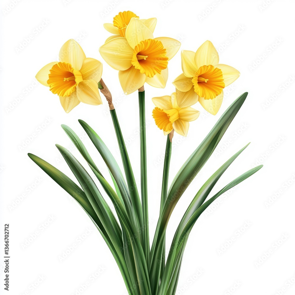 Bright yellow daffodils and lilies a spring equinox celebration in nature Bright yellow daffodils and lilies a spring equinox celebration in nature