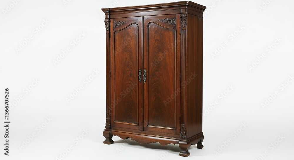Elegant Wood Wardrobe with Intricate Carvings for Bedroom Furniture Elegant Wood Wardrobe with Intricate Carvings for Bedroom Furniture
