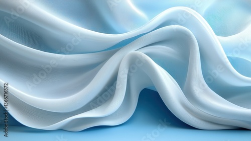 Wallpaper Mural A blue background with a white fabric that is flowing Torontodigital.ca