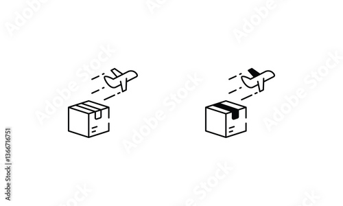 Air Cargo icons set vector stock illustration