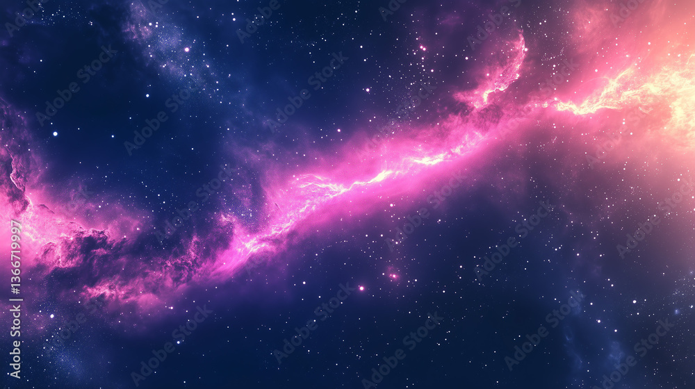 Fototapeta premium Cosmic Nebula A Vibrant Display of Stellar Dust and Gas