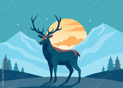 Cute Cartoon Reindeer in Christmas Sweater – Vector Illustration, Clipart & Line Art, ute Christmas reindeer in a festive sweater – vector illustration, perfect for digital products & prints.