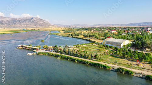 Wallpaper Mural Aerial view of the lake in Ulas district Sivas Turkey Torontodigital.ca