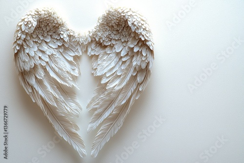 Feathered Angel Wings Isolated on Clean Background for Creative Design Use
