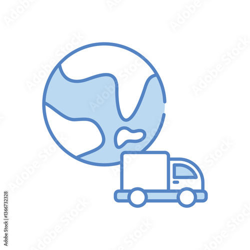 Global Delivery vector icon stock illustration
