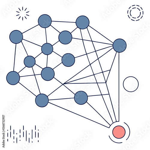 3d network of a molecule connection