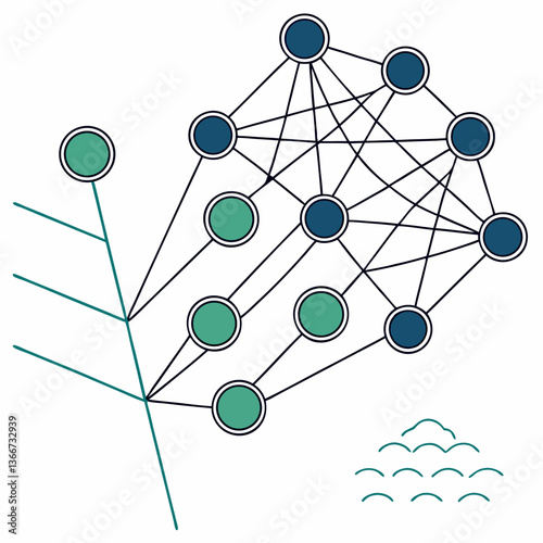 3d network of a molecule connection
