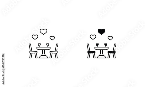 Dinner icons set vector stock illustration