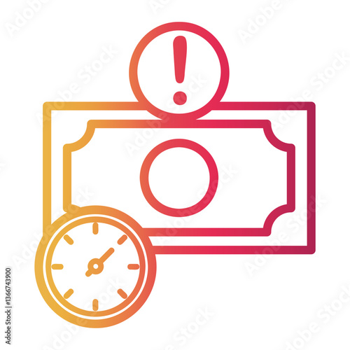 late payment Line Gradient Icon