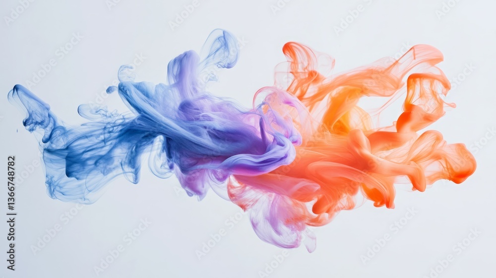 Fototapeta premium Abstract swirls of blue, purple, and orange paint.