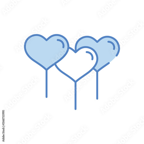 Heart Balloon vector icon stock illustration