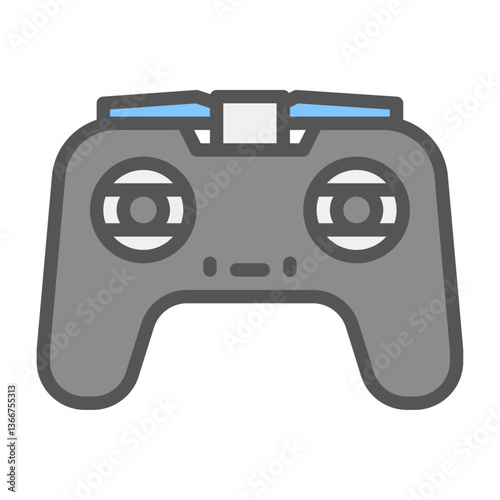 Controller filled outline icon, controller color line illustration.
