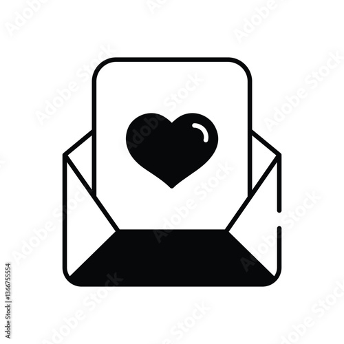 Love Letter vector icon stock illustration