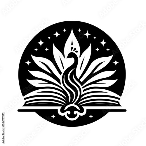 Celestial Peacock Literary Emblem