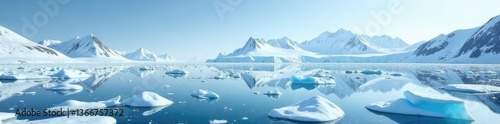 Wallpaper Mural Vast expanse of glacial ice stretches across the frozen terrain of Ilulissat with towering glaciers and mountains in the distance, terrain, icecap, frozen Torontodigital.ca
