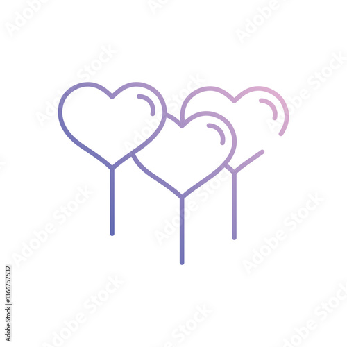 Heart Balloon vector icon stock illustration