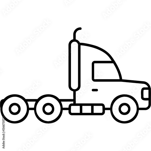 Semi Trailer Truck Icon