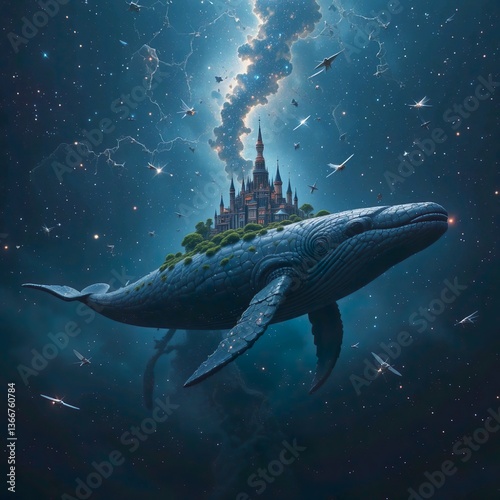 Image of a tactical weapon mecha whale at war with an enemy country