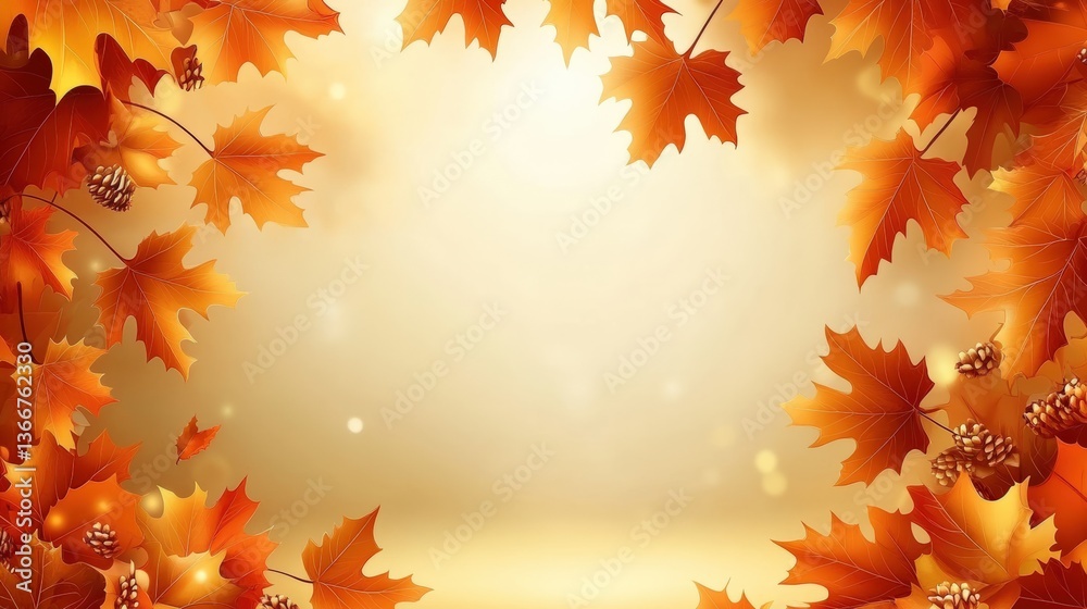 Autumnal Maple Leaves Background Design Autumnal Maple Leaves Background Design