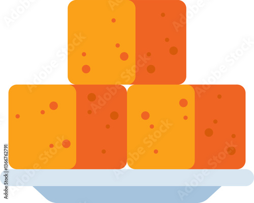 cornbread Illustration on a white background.
