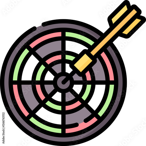 dart board Illustration on a white background.