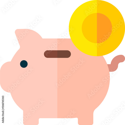 piggy bank Illustration on a white background.