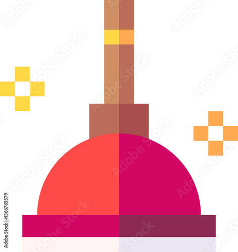 plunger Illustration on a white background.