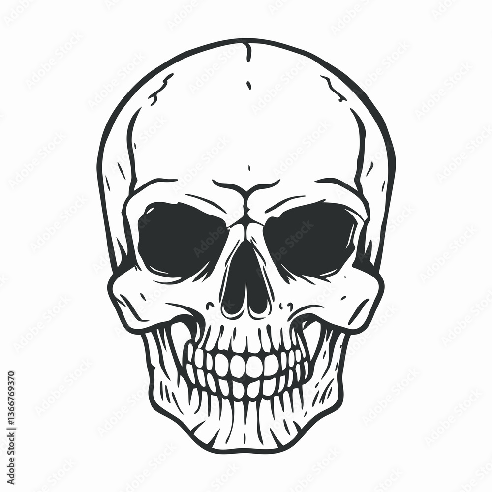 Obraz premium human skull vector illustration
