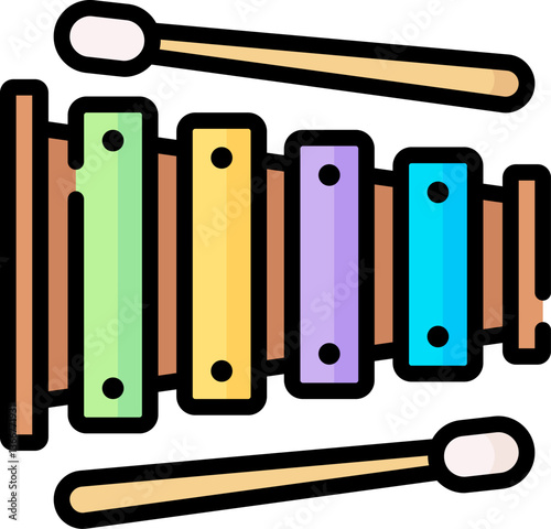 xylophone Illustration on a white background.