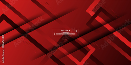 Abstract dark red 3D background. Simple overlapping paper cut square shapes pattern with lines. Vector Eps10