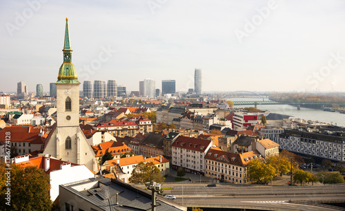 Canvas Print View of main church of city of Bratislava - St
