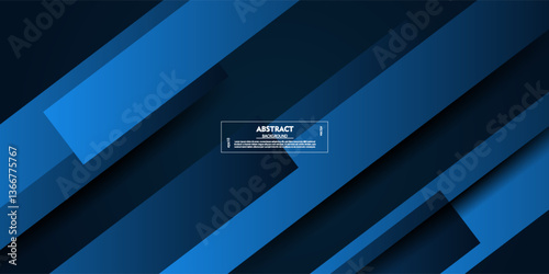 Abstract dark and blue geometric themed rectangle background with overlapping pattern. Suitable for sporty background graphic design. Vector eps10