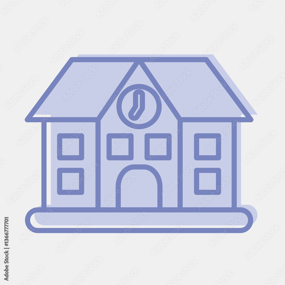 Icon school. Building elements. Icons in two tone style. Good for prints, web, posters, logo, site plan, map, infographics, etc. Icon school. Building elements. Icons in two tone style. Good for prints, web, posters, logo, site plan, map, infographics, etc.