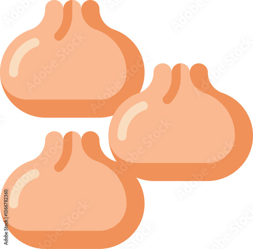 dumplings Illustration on a white background.