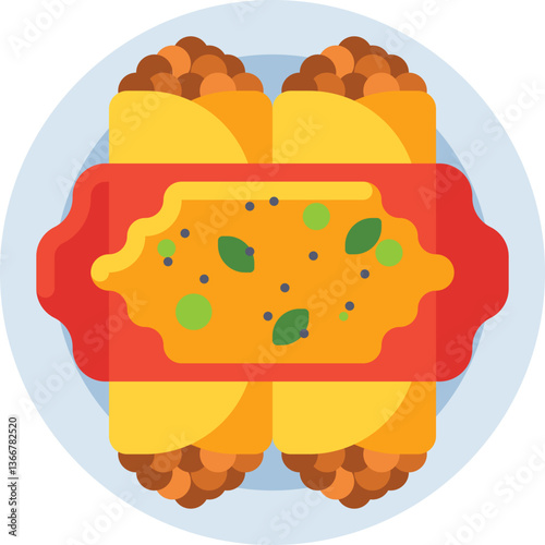 enchilada Illustration on a white background.