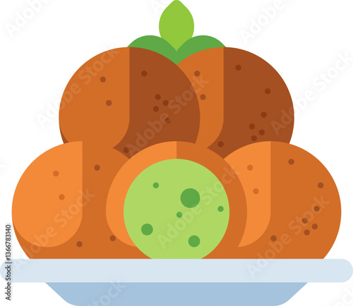 falafel Illustration on a white background.