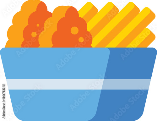 fish and chips Illustration on a white background.