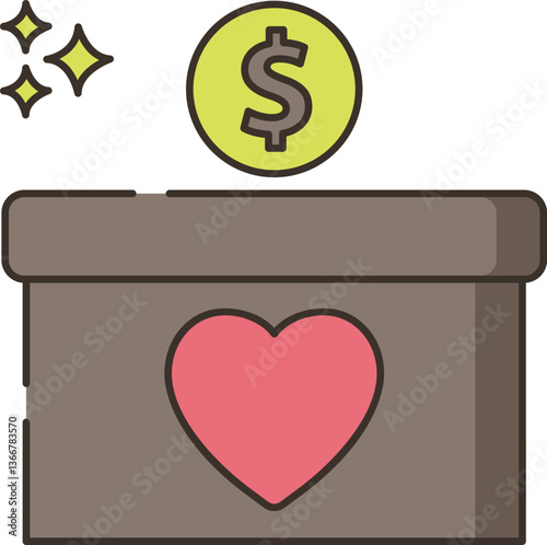 fundraiser Illustration on a white background.