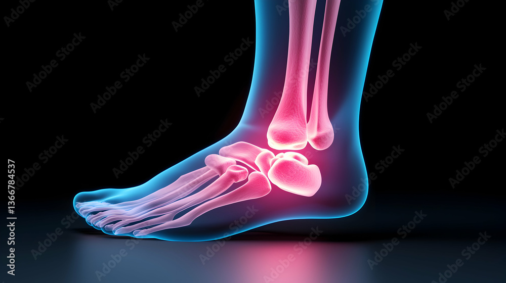 Human Ankle Joint Anatomy 3D Rendering Human Ankle Joint Anatomy 3D Rendering