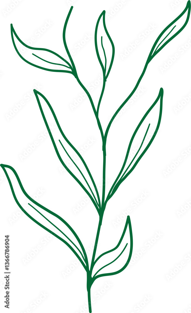 Fototapeta premium Stylized Leaf Vector Element