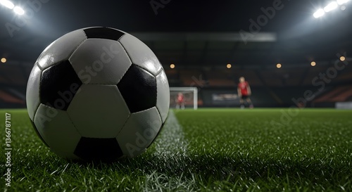 Dramatic Close-Up of Soccer Ball on Field