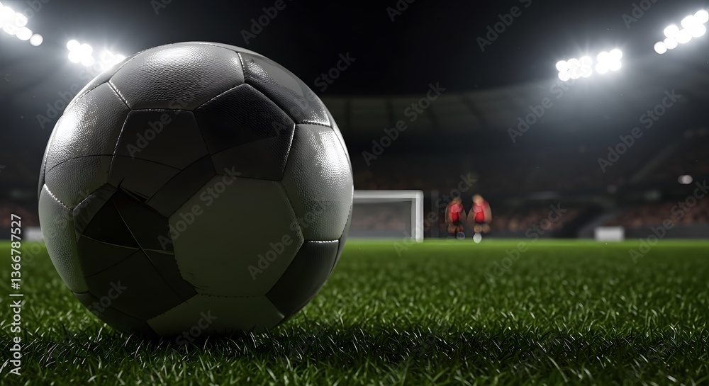 Obraz premium Dramatic Close-Up of Soccer Ball on Field