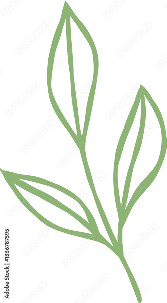 Fototapeta premium Stylized Leaf Vector Element