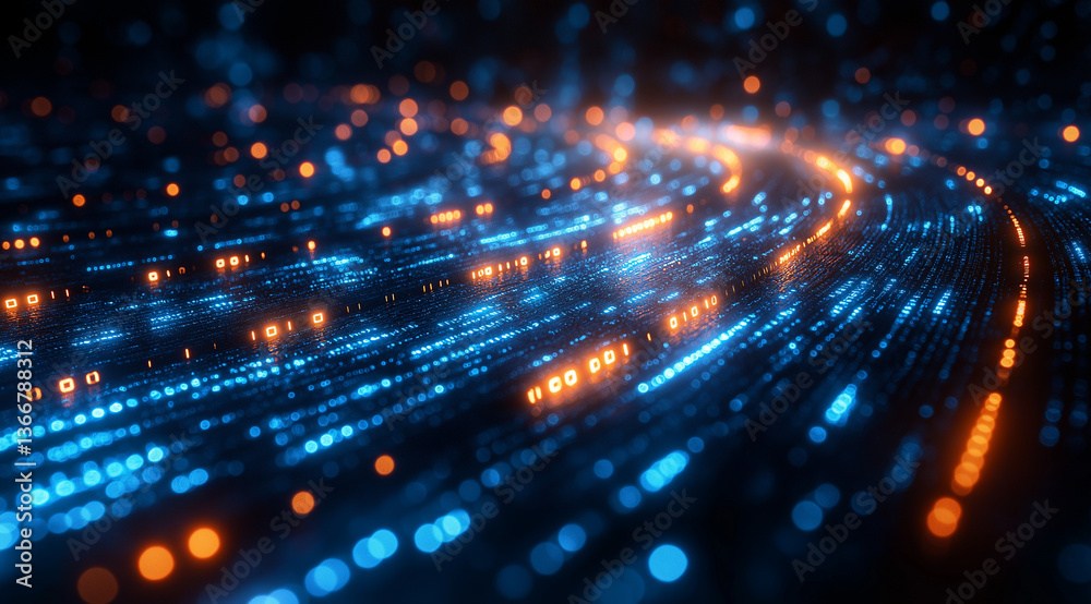 Futuristic digital technology background with binary code and light rays Futuristic digital technology background with binary code and light rays
